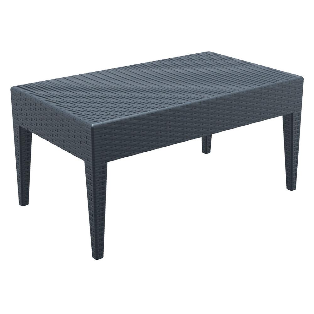 Miami Rectangle Resin Coffee Table Dark Gray. Picture 1