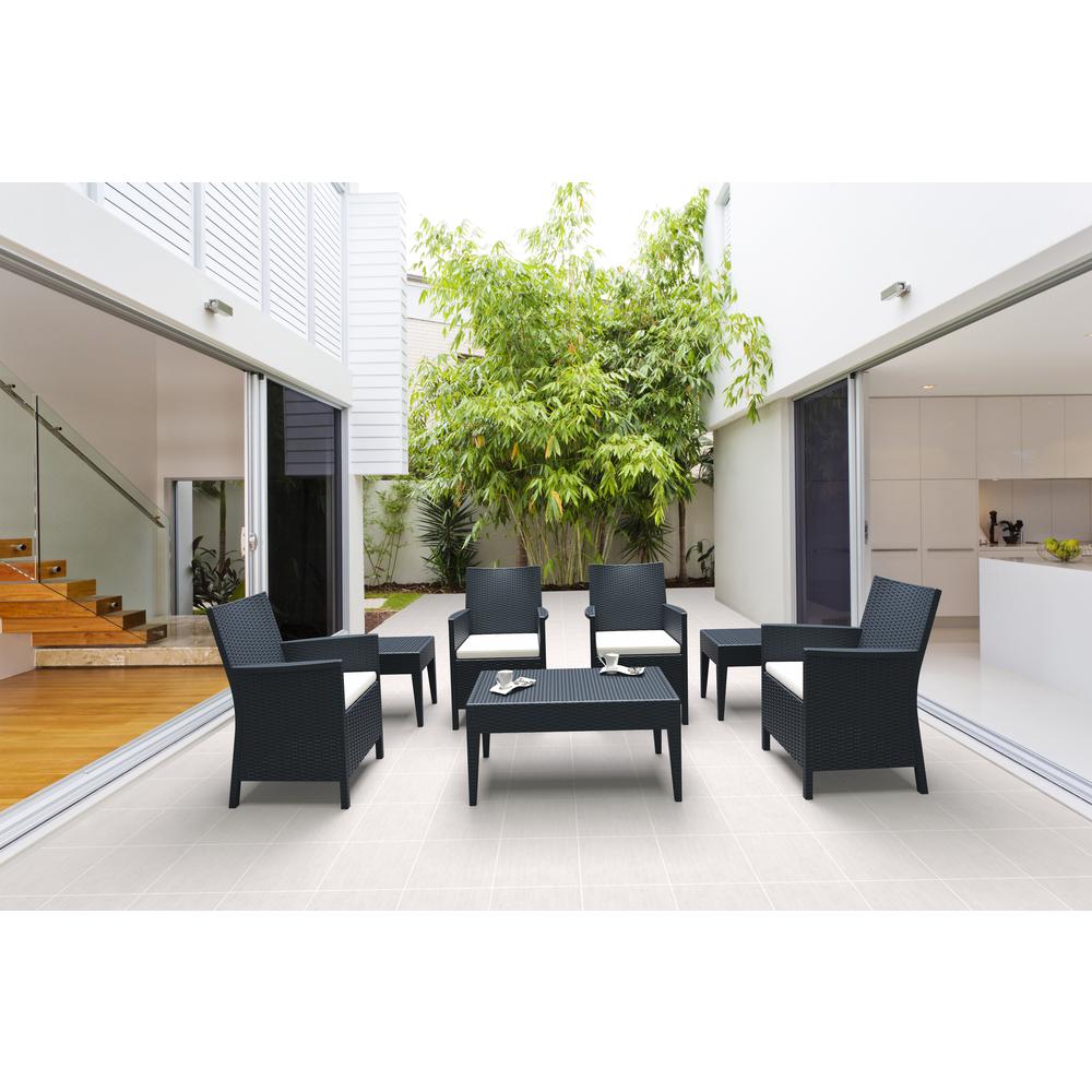 Miami Rectangle Resin Coffee Table Dark Gray. Picture 2