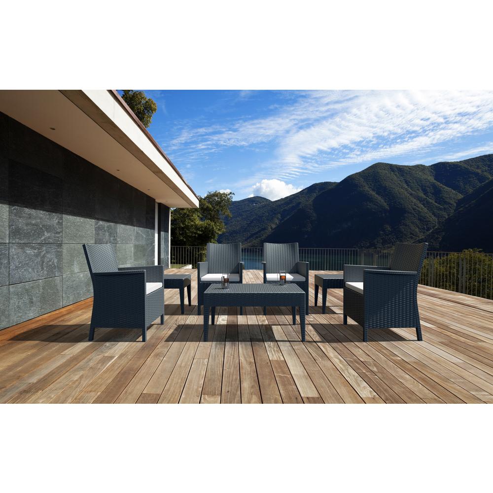 Miami Rectangle Resin Coffee Table Dark Gray. Picture 4