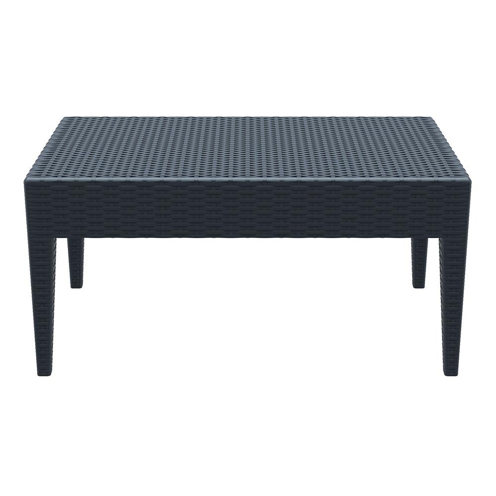 Miami Rectangle Resin Coffee Table Dark Gray. Picture 7