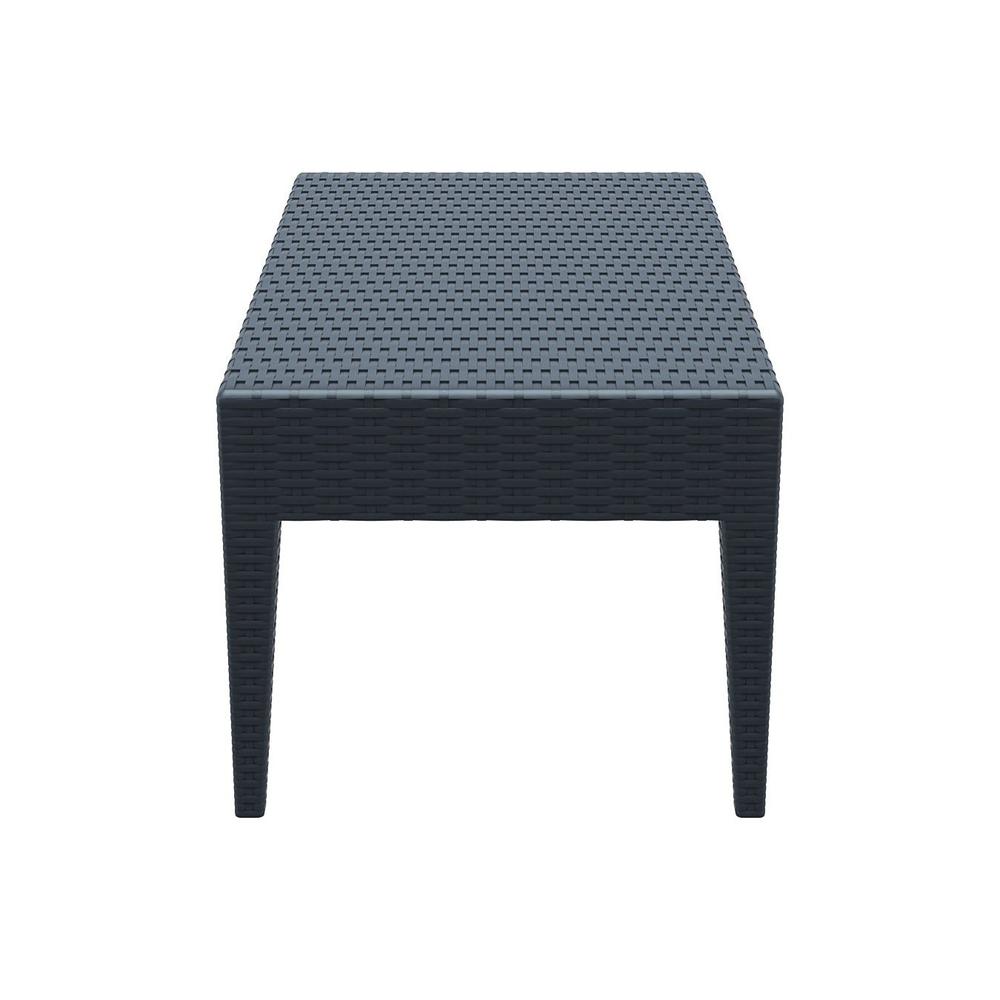 Miami Rectangle Resin Coffee Table Dark Gray. Picture 8