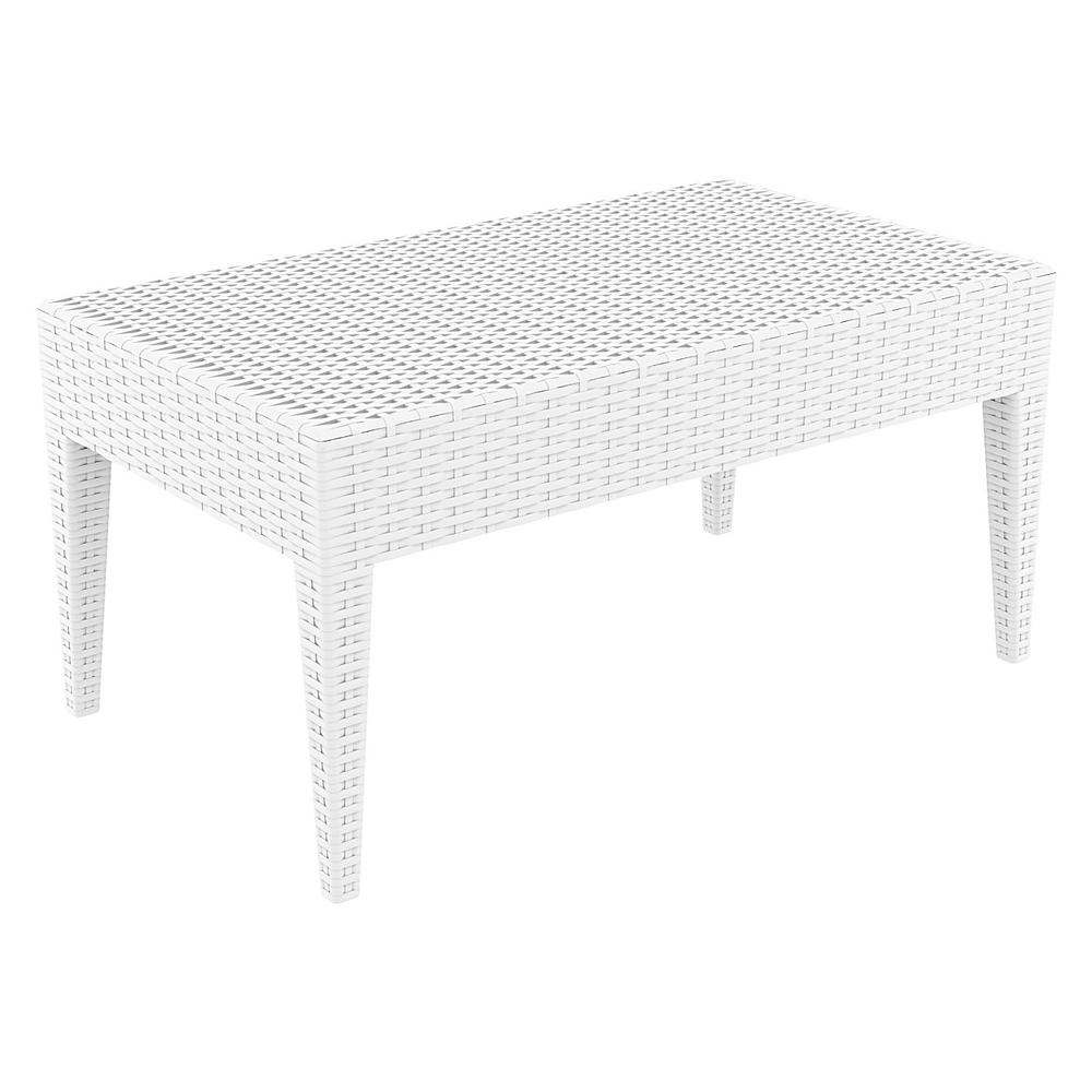 Miami Rectangle Resin Coffee Table White. Picture 1