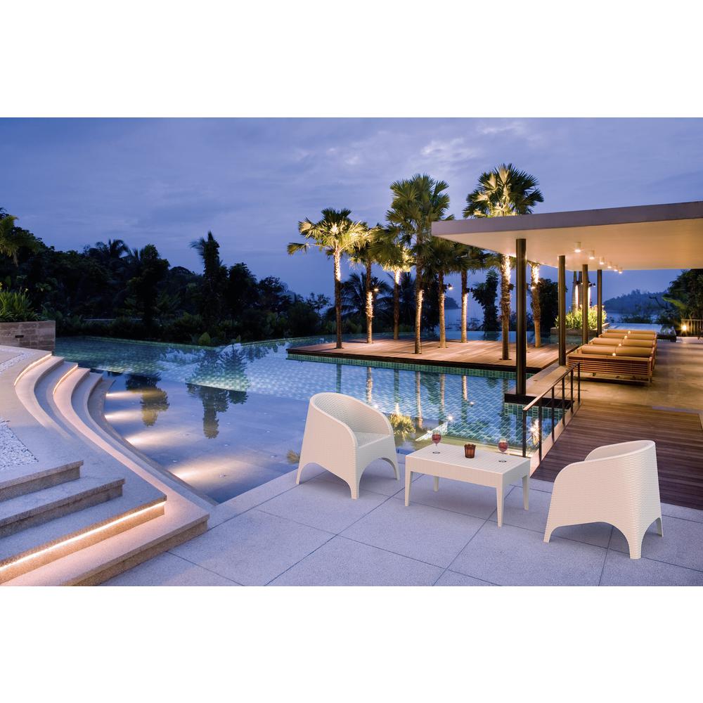 Miami Rectangle Resin Coffee Table White. Picture 2
