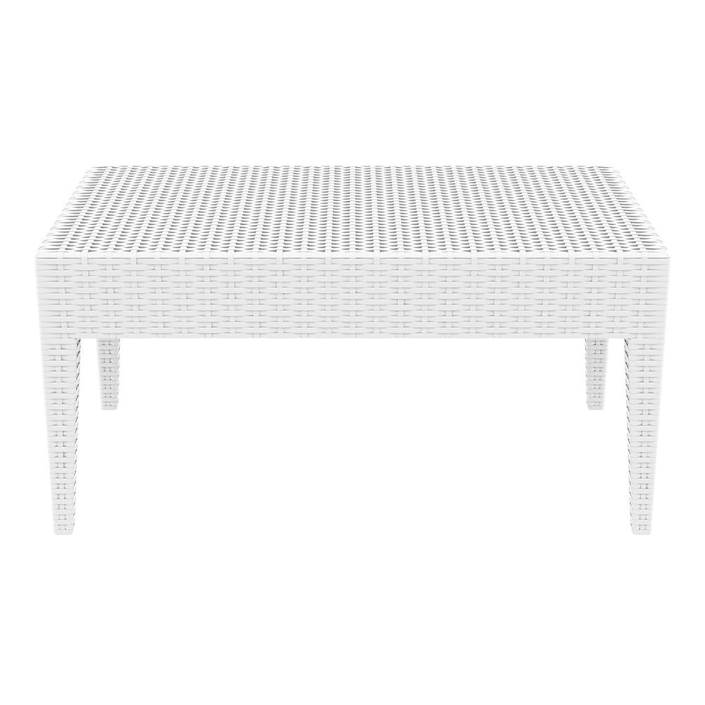 Miami Rectangle Resin Coffee Table White. Picture 3