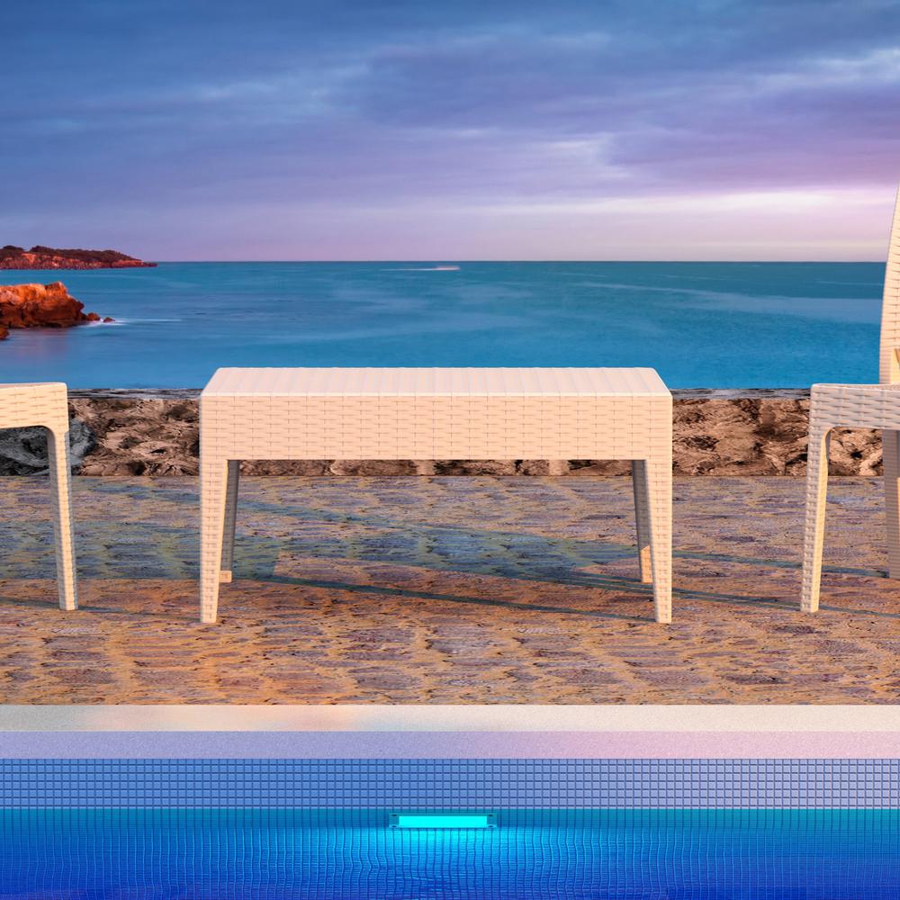 Miami Rectangle Resin Coffee Table White. Picture 5