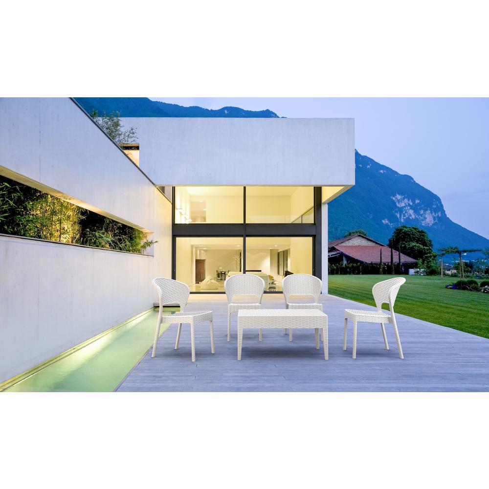 Miami Rectangle Resin Coffee Table White. Picture 10