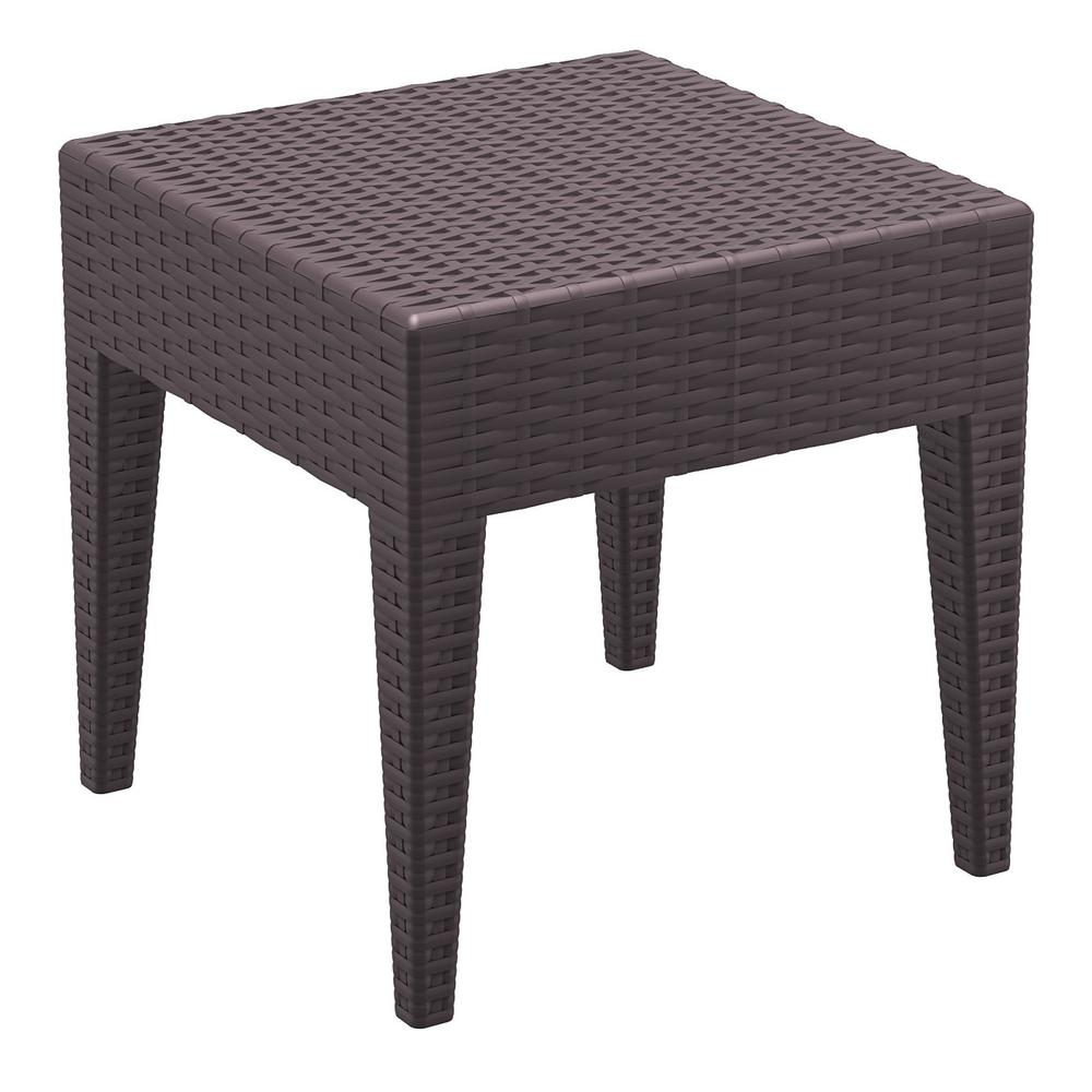 Miami Square Resin Side Table Brown. Picture 1
