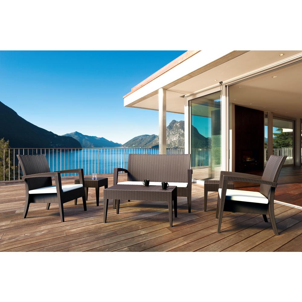 Miami Square Resin Side Table Brown. Picture 2