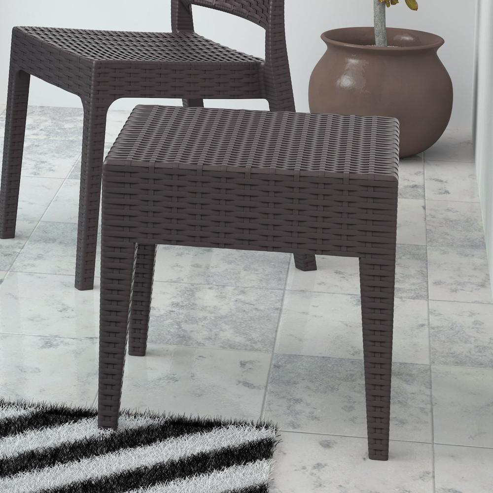Miami Square Resin Side Table Brown. Picture 6