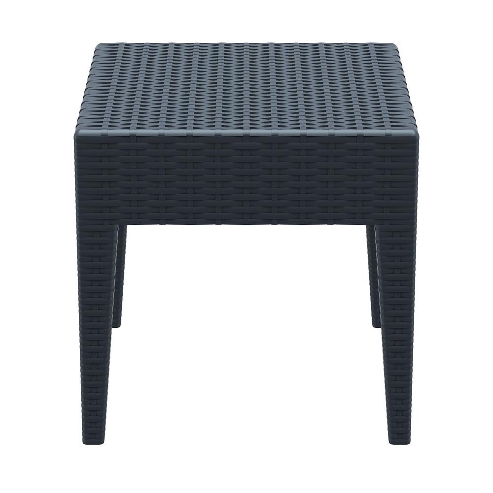 Miami Square Resin Side Table Dark Gray. Picture 2