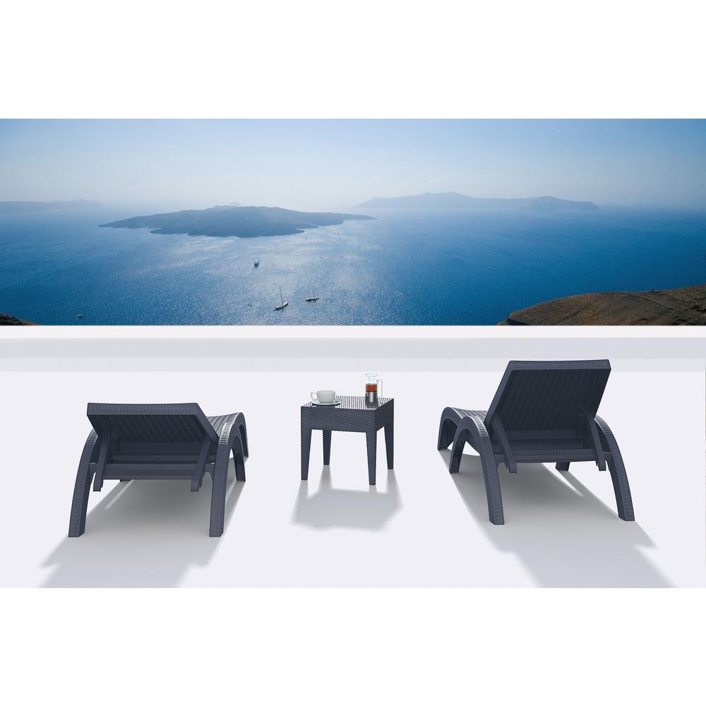 Miami Square Resin Side Table Dark Gray. Picture 7