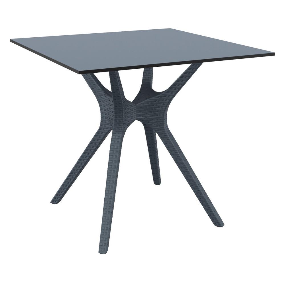 Ibiza Outdoor Dining Set 5 Piece Square Dark Gray. Picture 2