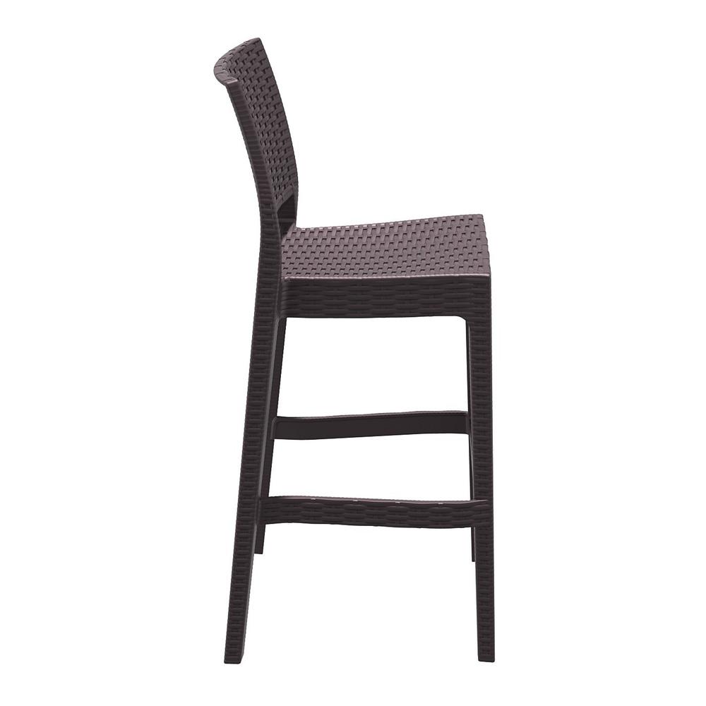 Jamaica Resin Wickerlook Bar Stool Brown, Set of 2. Picture 4
