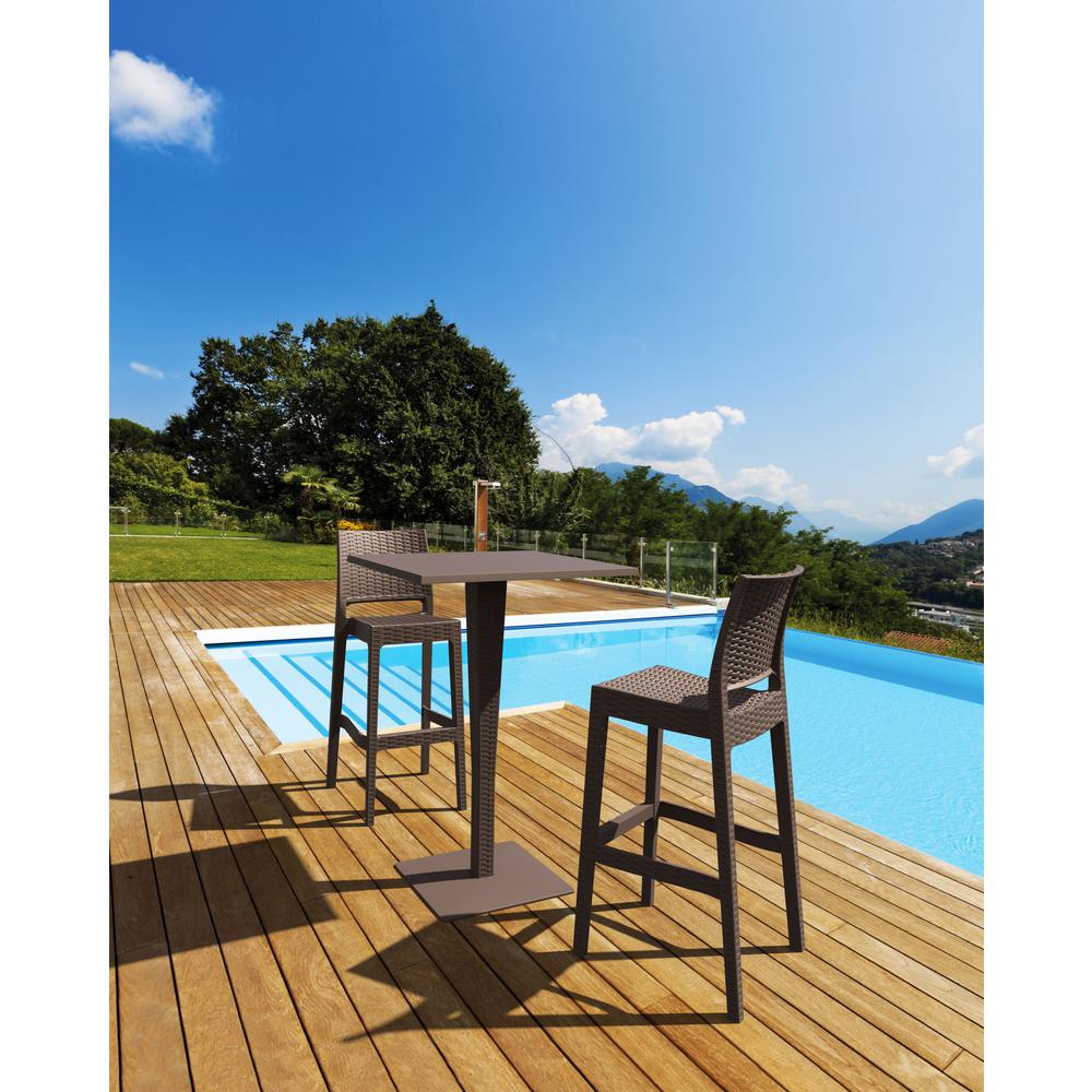 Jamaica Resin Wickerlook Bar Stool Brown, Set of 2. Picture 9