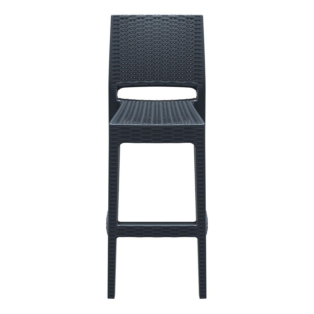 Jamaica Resin Wickerlook Bar Stool Dark Gray, Set of 2. Picture 5