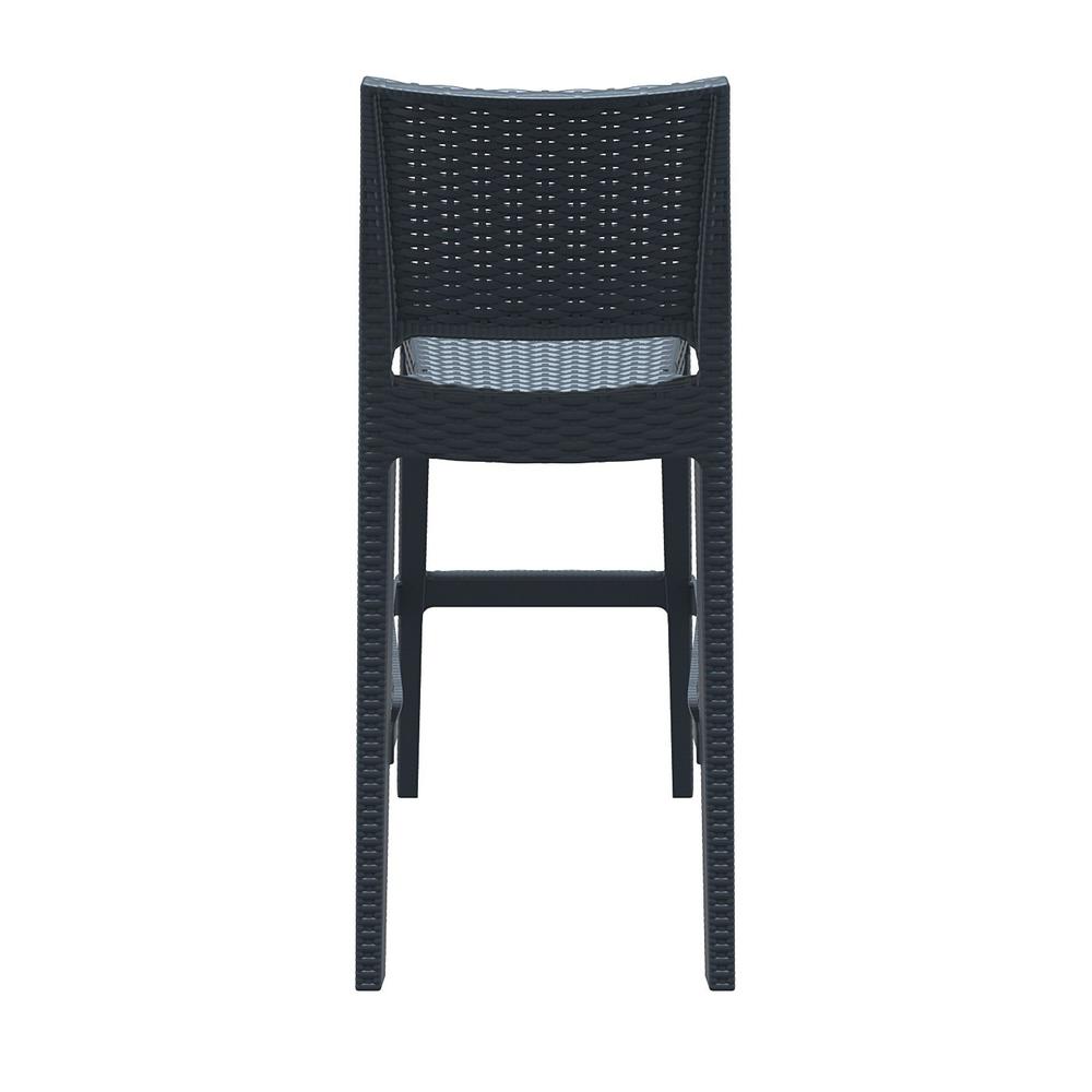 Jamaica Resin Wickerlook Bar Stool Dark Gray, Set of 2. Picture 7
