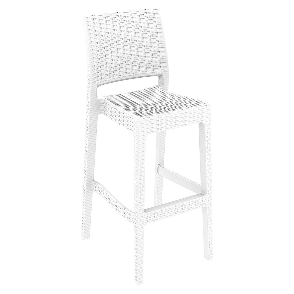 Jamaica Resin Wickerlook Bar Stool White, Set of 2. Picture 1