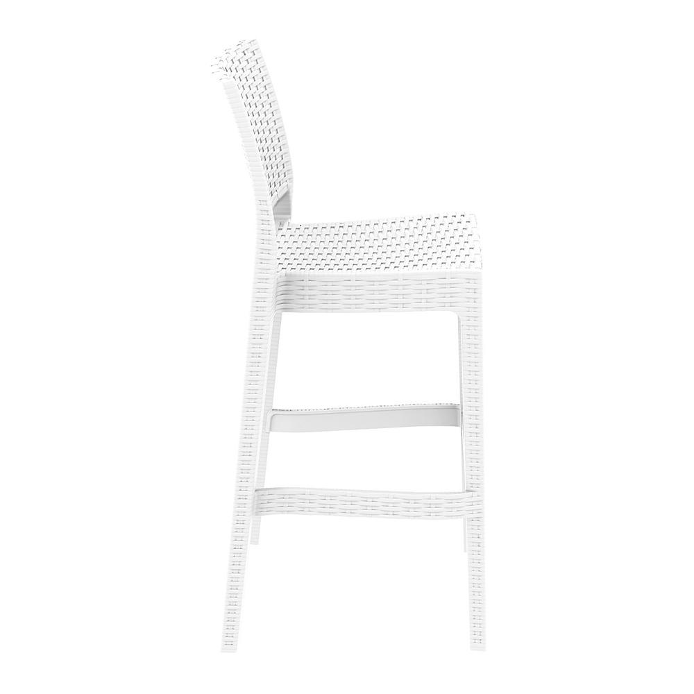 Jamaica Resin Wickerlook Bar Stool White, Set of 2. Picture 4