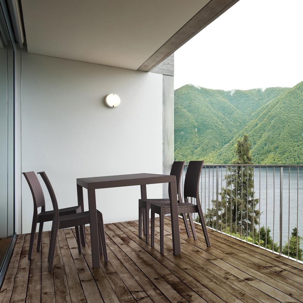 Orlando Wickerlook Square Dining Set 5 Piece Brown with Florida Side Chairs. Picture 4