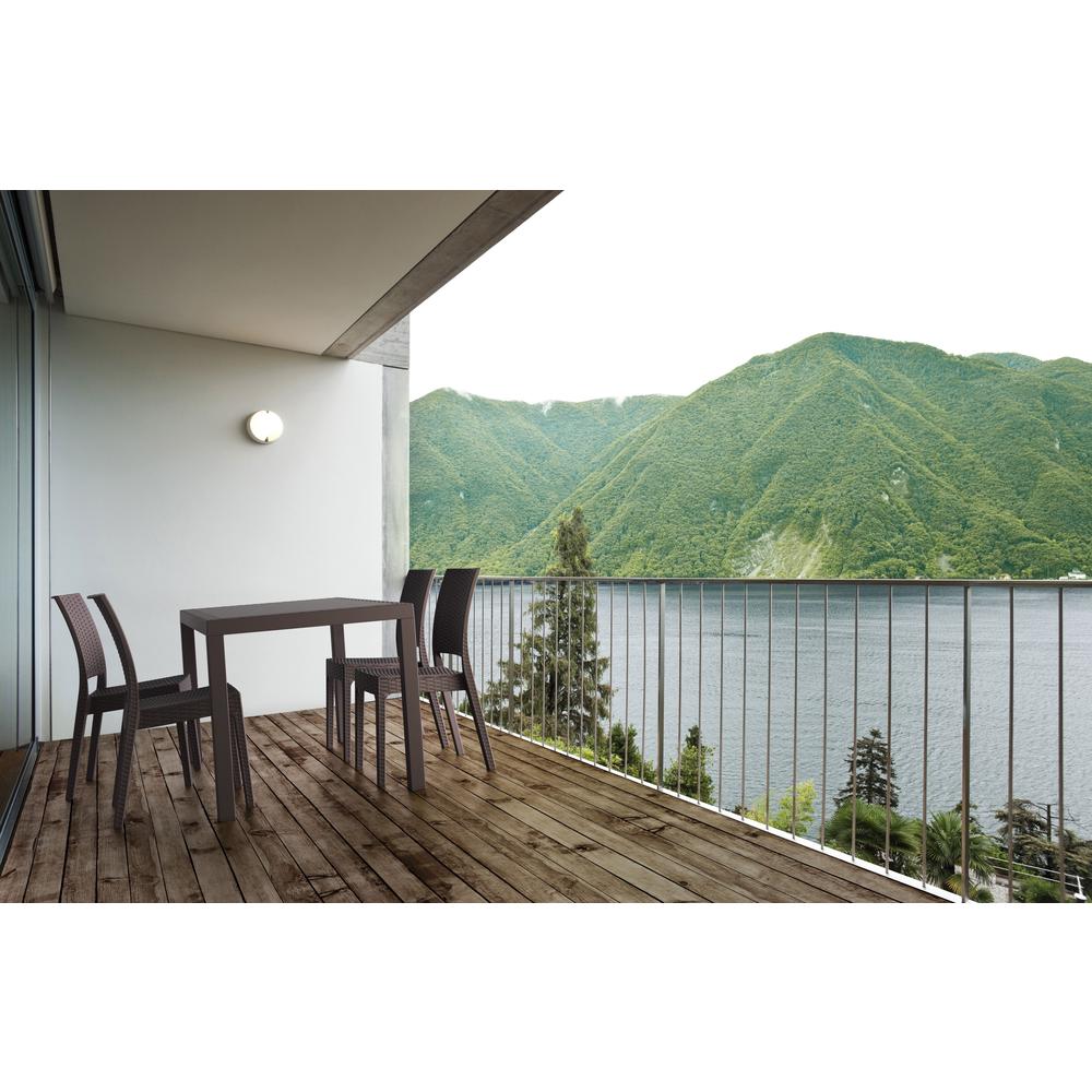 Orlando Wickerlook Square Dining Set 5 Piece Brown with Florida Side Chairs. Picture 3