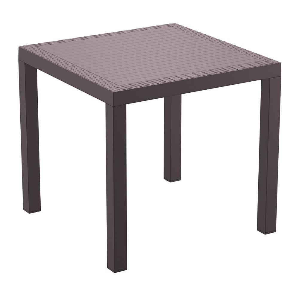 Resin Square Dining Table 31 inch, Brown, Belen Kox. Picture 1