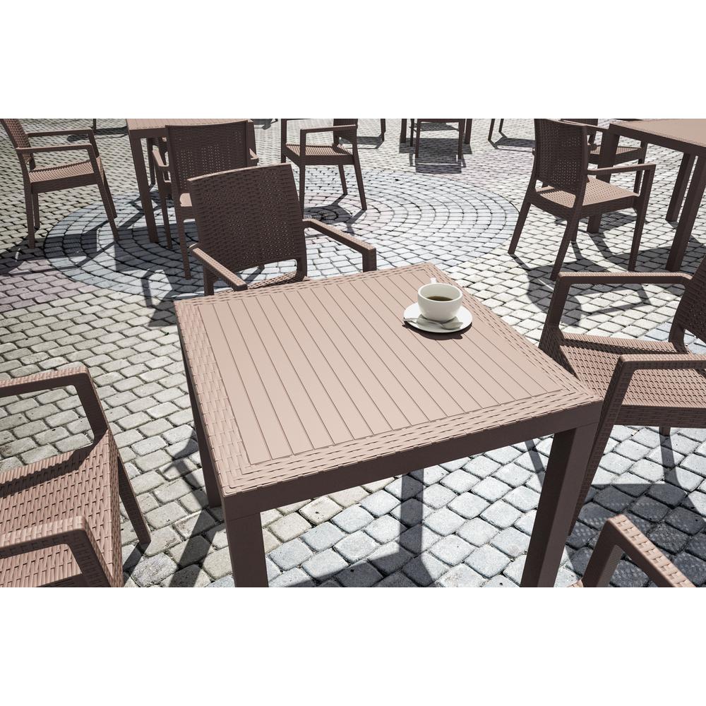 Resin Square Dining Table 31 inch, Brown, Belen Kox. Picture 3