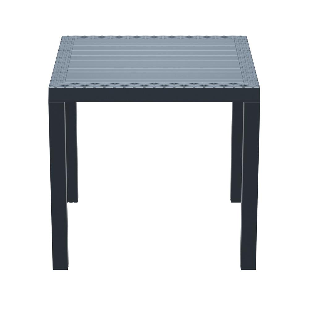 Orlando Resin Wickerlook Square Dining Table Dark Gray 31 inch. Picture 2