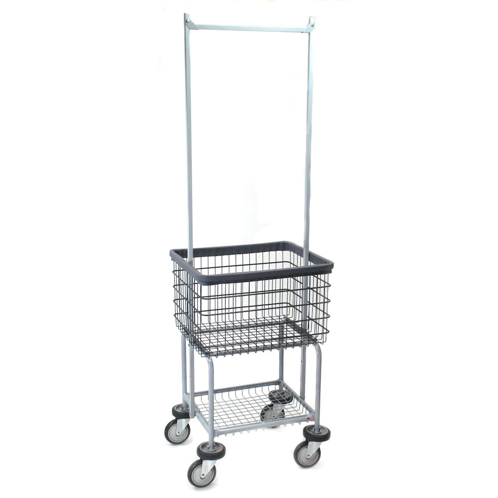 Elevated Laundry Cart w/ Double Pole Rack in Dura-Seven™ Anti-Rust Coating. Picture 1