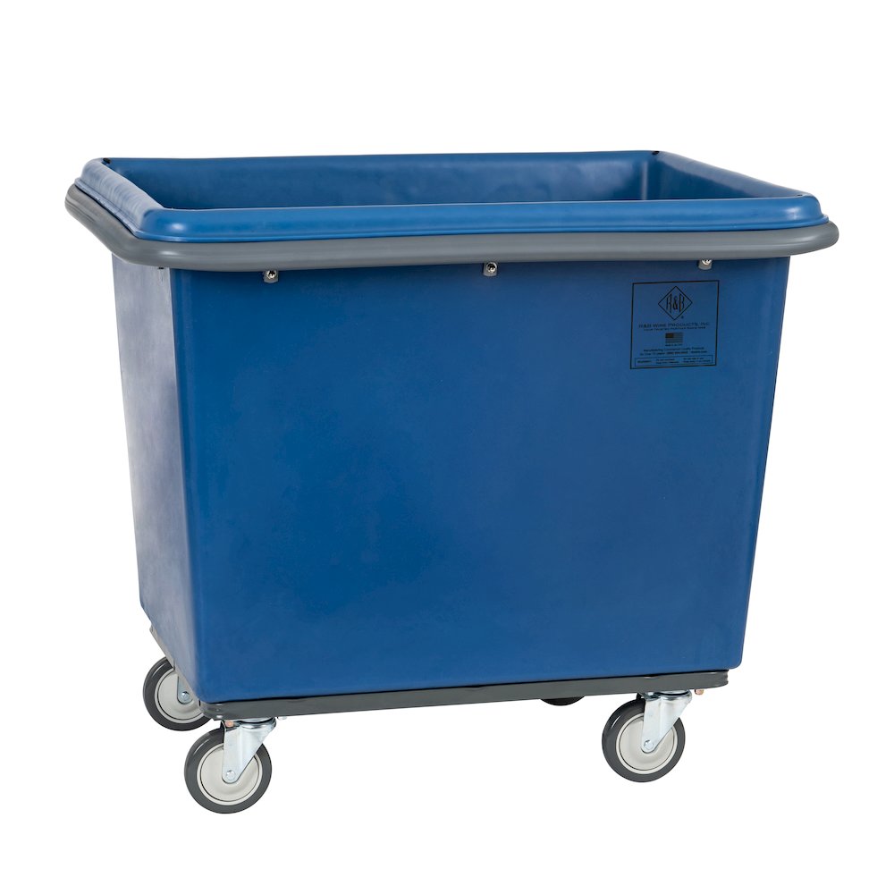 16 Bushel Poly Cube Truck with Air Cushion Bumper and Steel Base, Blue. Picture 1