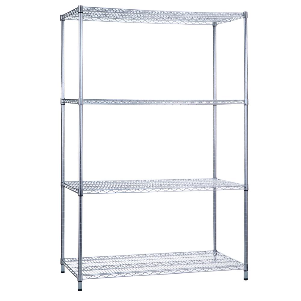 Heavy Duty Chrome Wire Shelving Unit, 18x48x72. Picture 1