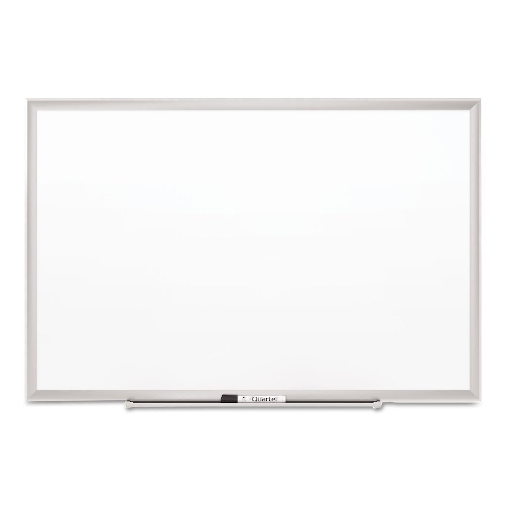 Quartet Classic Porcelain Whiteboard - 60" (5 ft) Width x 36" (3 ft) Height - White Porcelain Surface - Silver Aluminum Frame - Rectangle - Horizontal/Vertical - Magnetic - 1 Each - TAA Compliant. Picture 1