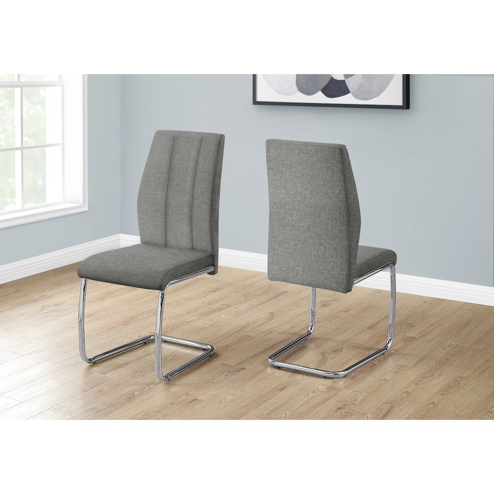 Contemporary Dining Chair in Grey color. Picture 8