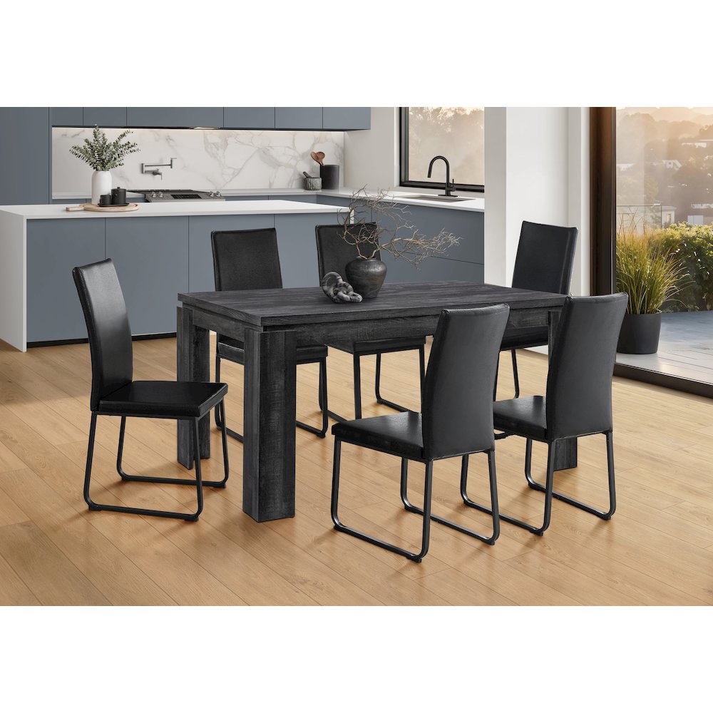 Dining Table, 60 Rectangular, Kitchen, Dining Room, Black Laminate. Picture 7