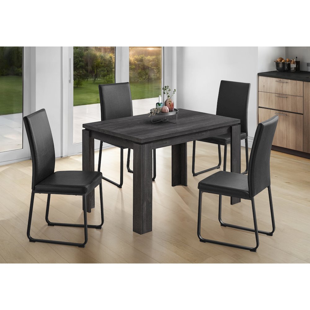 Dining Table, 48 Rectangular, Small, Kitchen, Dining Room, Black Laminate. Picture 2