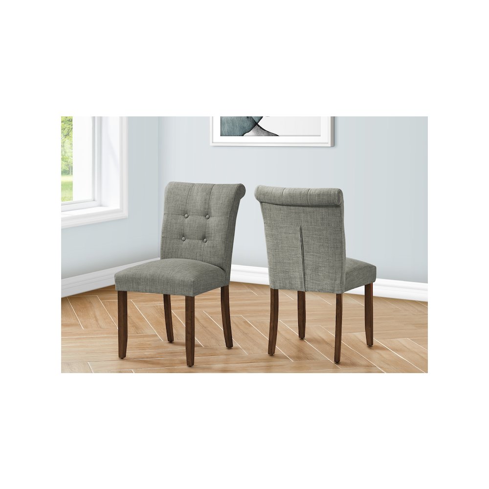Dining Chair, 38" Height, Set Of 2, Upholstered, Modern. Picture 2