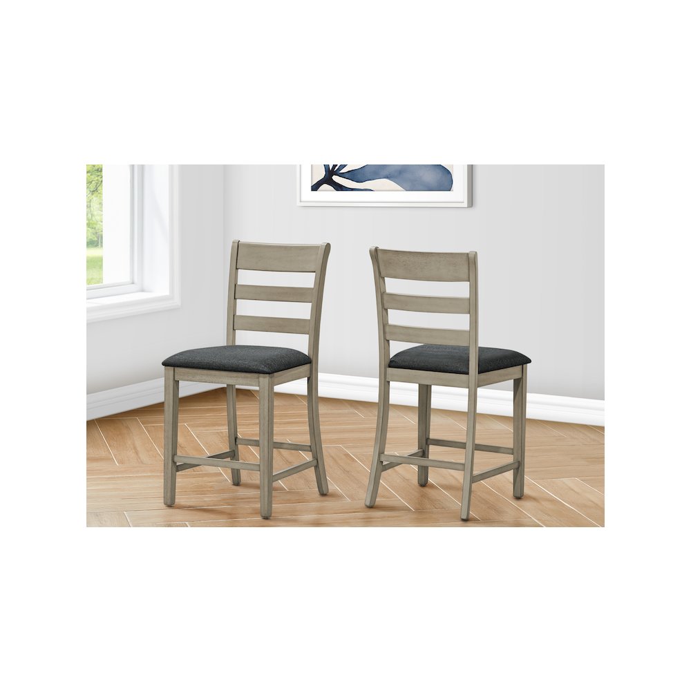 Dining Chair, 44" Height, Counter Height, Set Of 2, Transitional. Picture 2