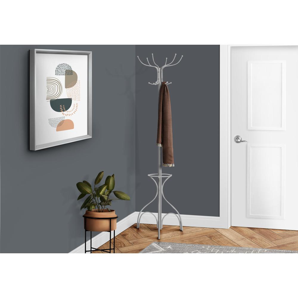 Coat Rack, Hall Tree, Free Standing, 12 Hooks, Entryway, 70H, Umbrella Holder. Picture 2
