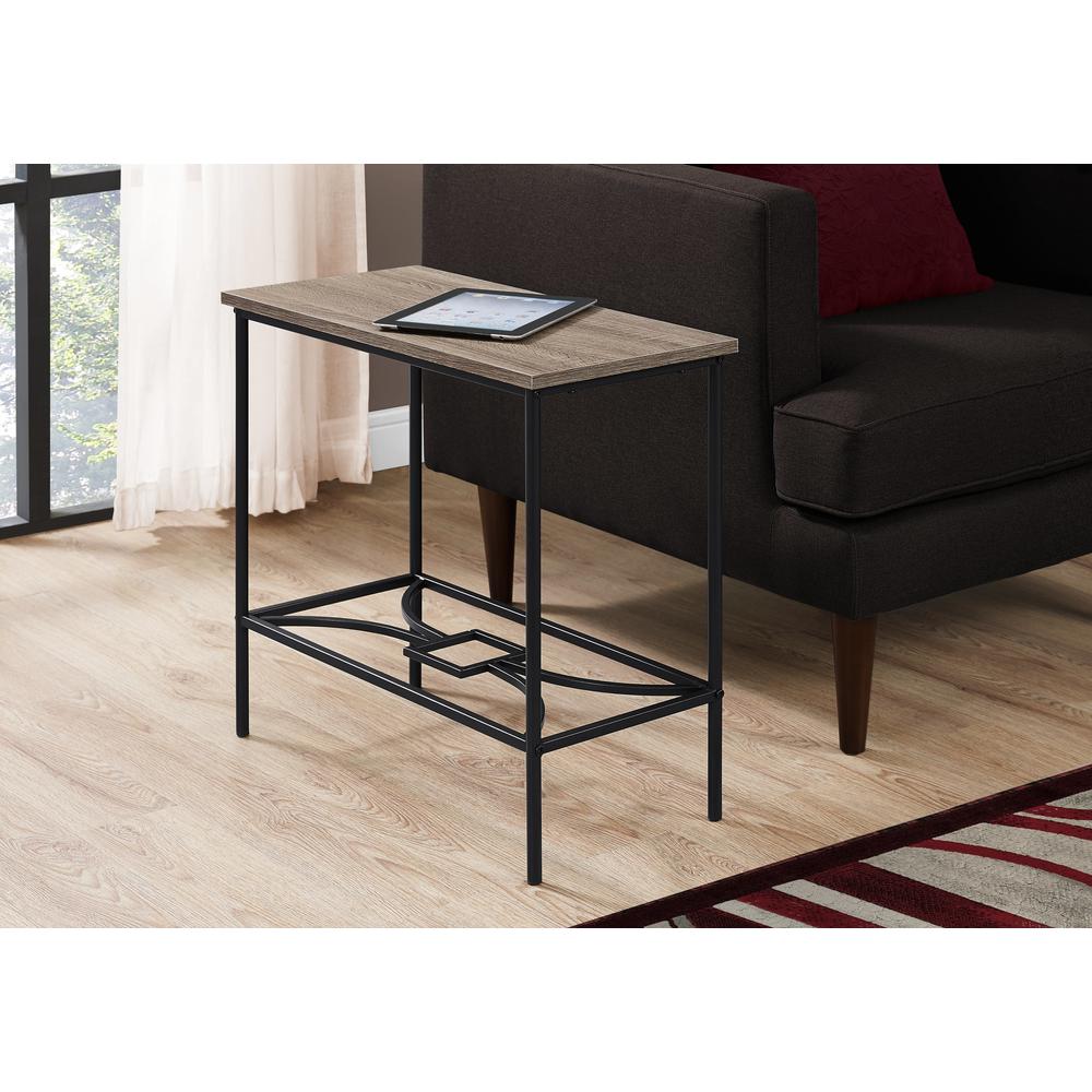 Accent Table, Side, End, Narrow, Small, 2 Tier, Living Room, Bedroom, Brown. Picture 2