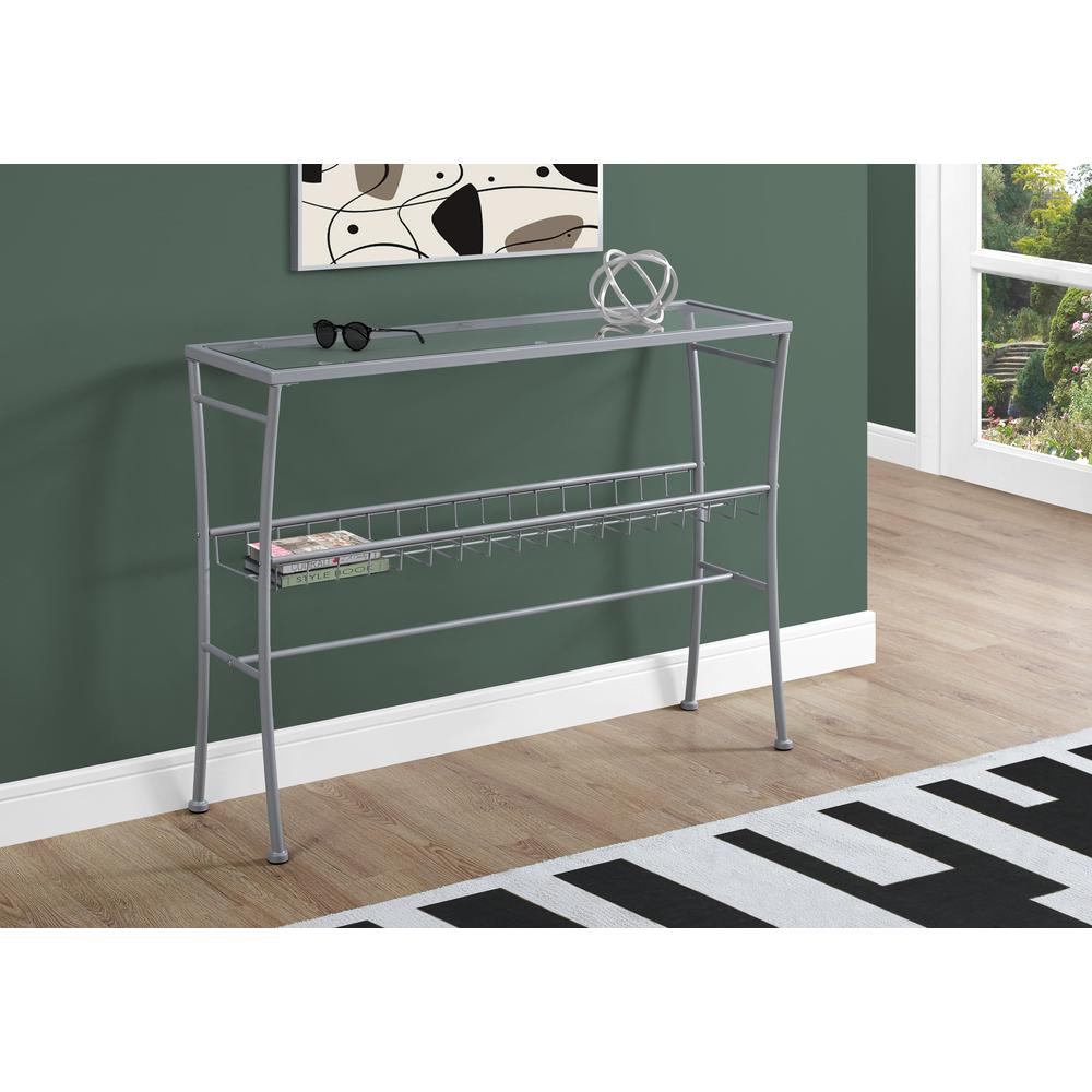 Accent Table, Console, Entryway, Narrow, Sofa, Living Room, Bedroom, Clear. Picture 2