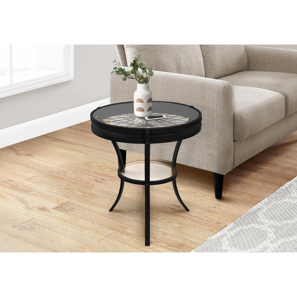 Accent Table, Side, End, Nightstand, Lamp, Round, Living Room, Bedroom, Clear. Picture 2