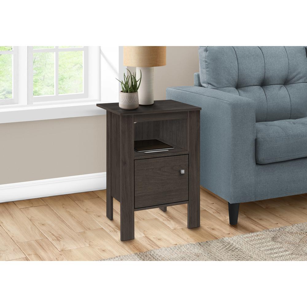 Accent Table, Side, End, Nightstand, Lamp, Storage, Living Room, Bedroom, Brown. Picture 2