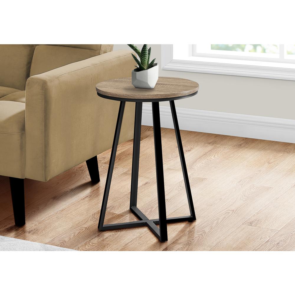 Accent Table, Side, Round, End, Nightstand, Lamp, Living Room, Bedroom, Brown. Picture 2