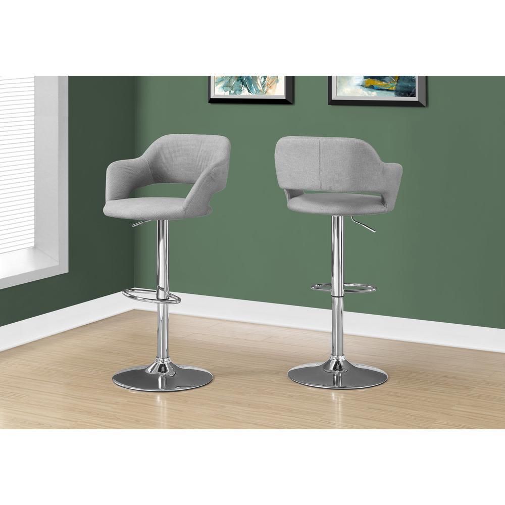 Bar Stool, Swivel, Bar Height, Adjustable, Chrome. Picture 3
