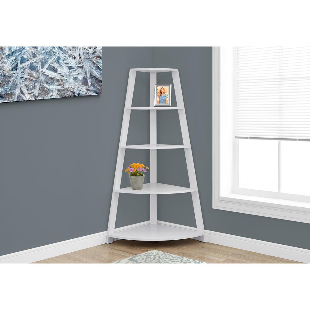 Bookshelf, Bookcase, Etagere, Corner, 4 Tier, 60H, Office, Bedroom. Picture 2