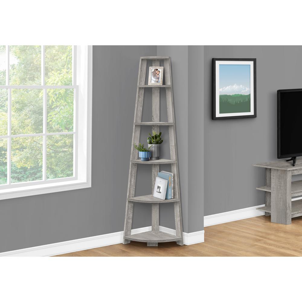 Bookshelf, Bookcase, Etagere, Corner, 5 Tier, 72H, Office, Bedroom. Picture 2