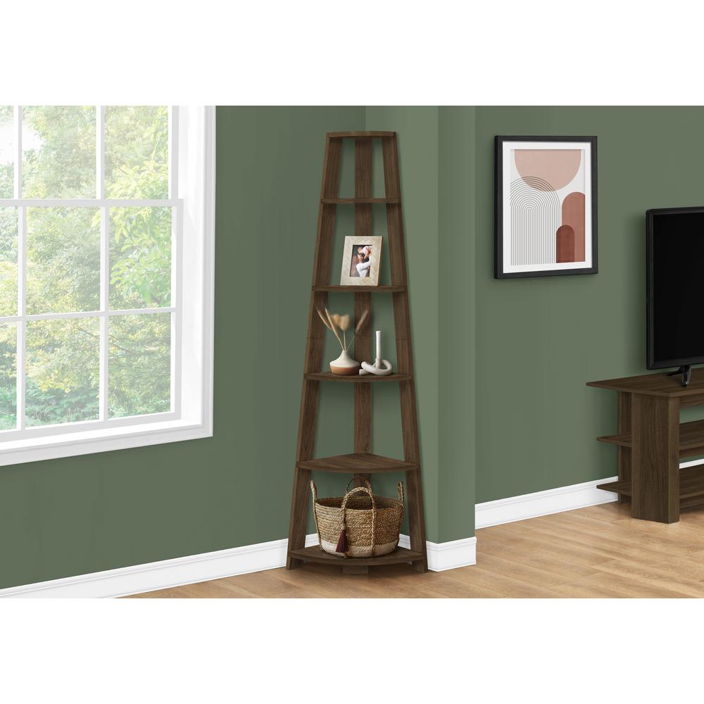 Bookshelf, Bookcase, Etagere, Corner, 5 Tier, 72H, Office, Bedroom. Picture 8