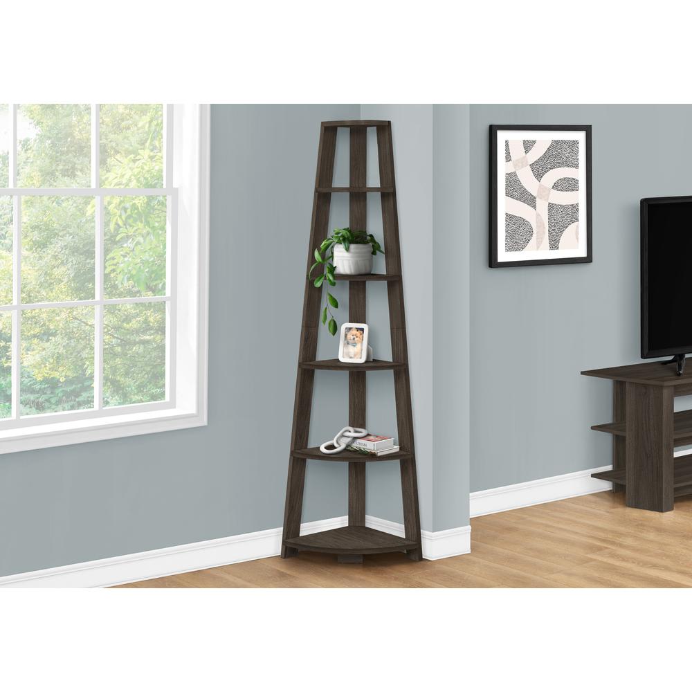 Bookshelf, Bookcase, Etagere, Corner, 5 Tier, 72H, Office, Bedroom. Picture 2