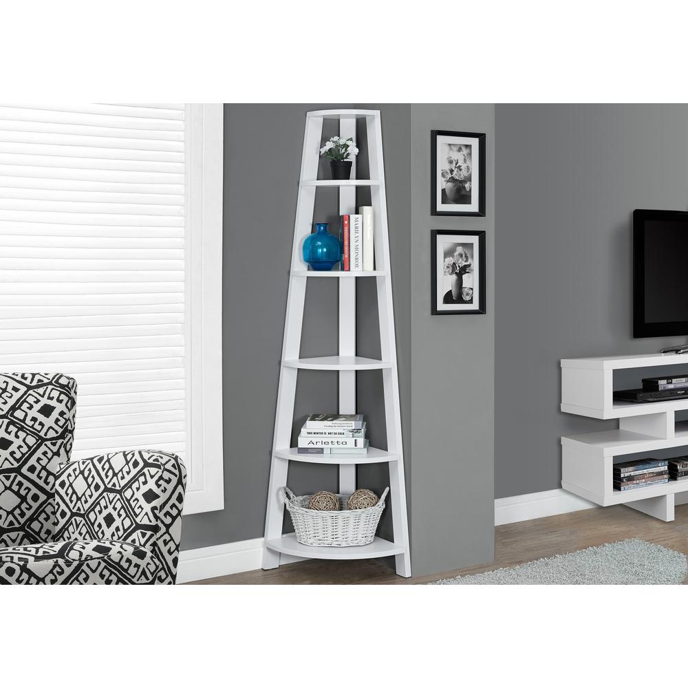 Bookshelf, Bookcase, Etagere, Corner, 5 Tier, 72H, Office, Bedroom. Picture 2