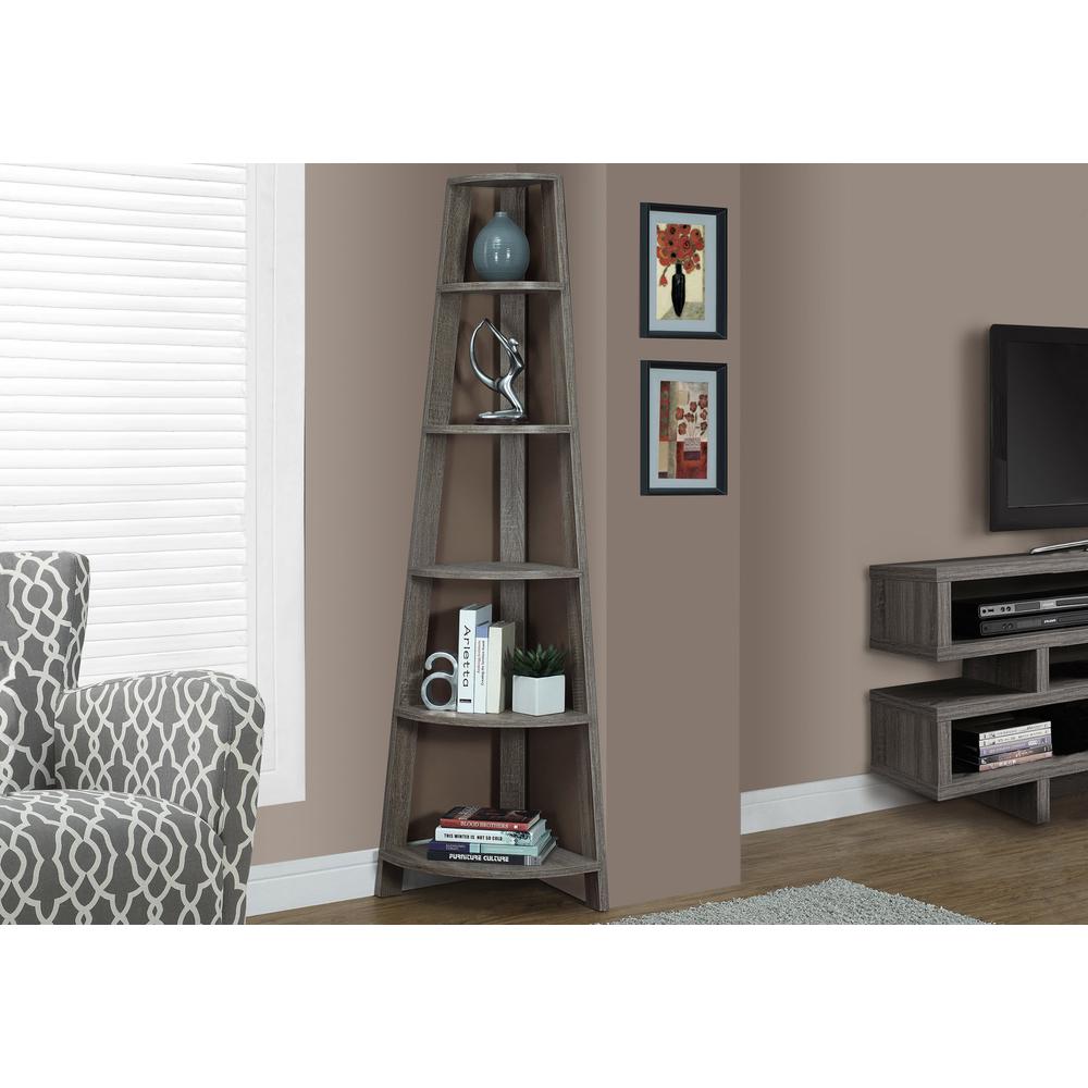 Bookshelf, Bookcase, Etagere, Corner, 5 Tier, 72H, Office, Bedroom. Picture 2