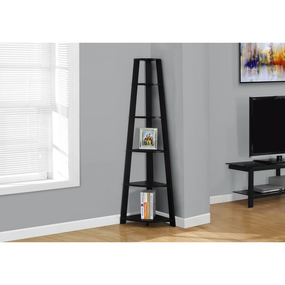 Bookshelf, Bookcase, Etagere, Corner, 5 Tier, 72H, Office, Bedroom. Picture 2